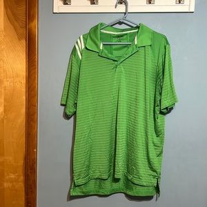 Green adidas golf polo